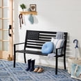 thumbnail image 6 of Best Choice Products Indoor Outdoor Steel Garden Bench w/ Patriot EditionBackrest, 790lb Capacity - Midnight, 6 of 7
