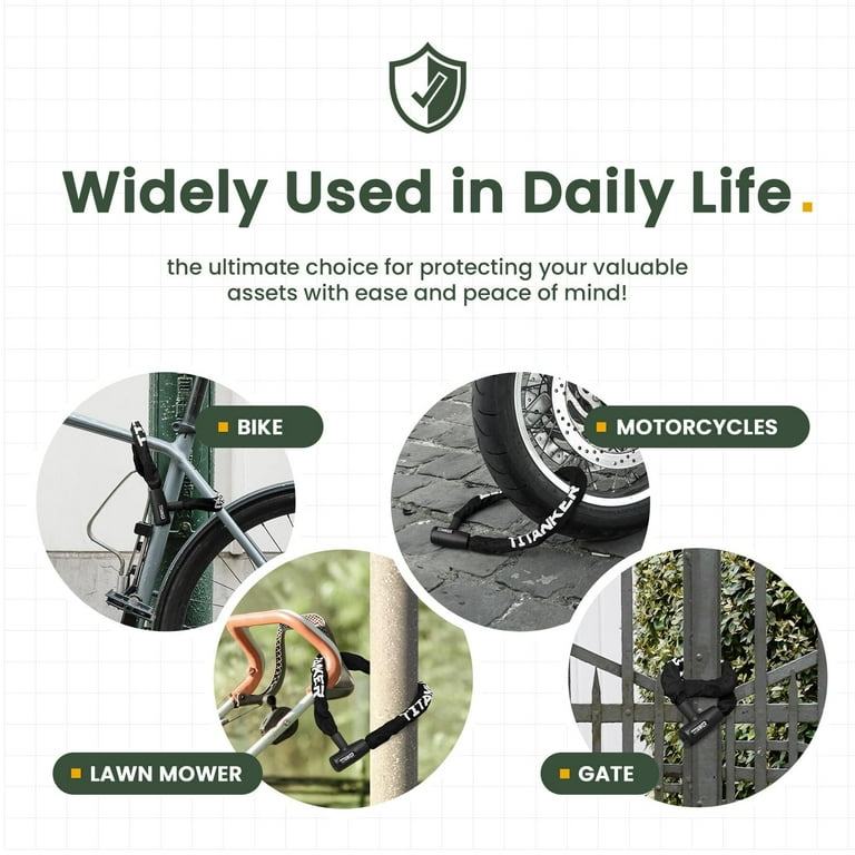 Bike Locks Titanker Heavy Duty Anti-Theft Lock Chain Bicycle Locks