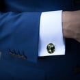 thumbnail image 4 of Peacock Feathers Elegant Dress Shirt Cufflink Set for Men, Stainless Steel, Wedding and Business Attire, 4 of 6