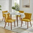 thumbnail image 2 of Dining Chairs Set of 4 Fabric Upholstered Wingback Accent Side Chairs Solid Wood Legs Button Tufted Home Kitchen Living Bedroom Mustard, 2 of 8