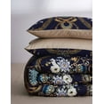 thumbnail image 4 of Royal Blue & Beige Patterned Egyptian Cotton Bedding, 4 of 8