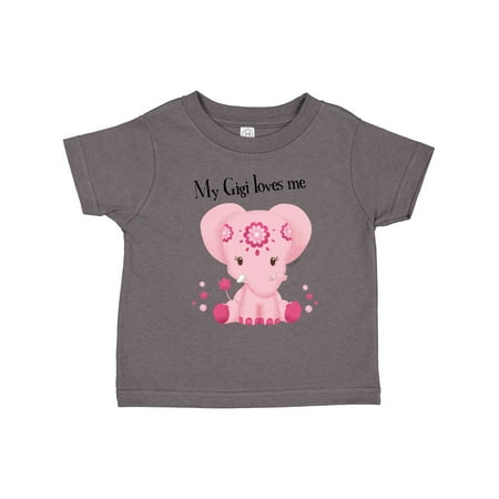

Inktastic Aditi My Gigi Loves Me Pink Elephant Beautiful Gift Toddler Toddler Girl T-Shirt