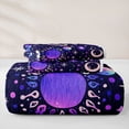 thumbnail image 5 of jejeloiu Mystical Celestial Bed Spread Queen For Men Women,Dreamy Moon Print Queen Coverlet Set,Purple Blue Black,3 Pieces, 5 of 7