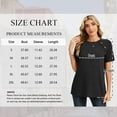 thumbnail image 4 of SWQZVT Summer Tops for Womens Crewneck Shorts Sleeve TShirts Loose Fit Casual Textured Shirts Button Black Tops M, 4 of 9