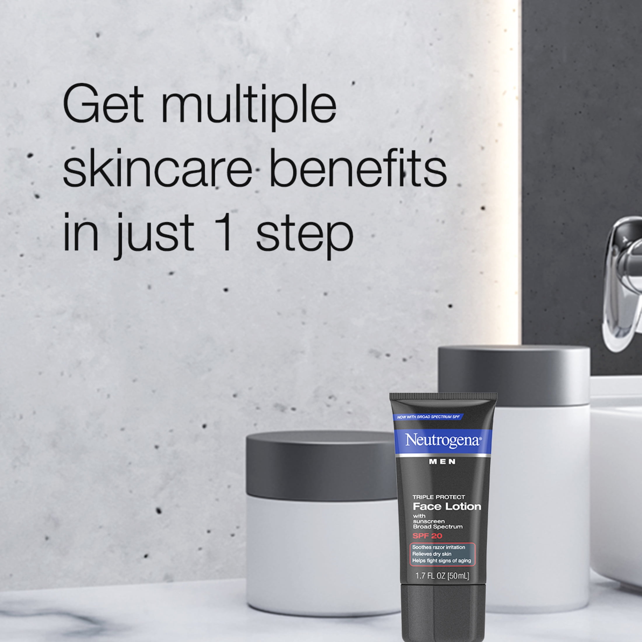 Neutrogena Triple Protect Men's Face Lotion, SPF 20, 1.7 fl. oz