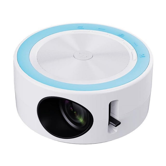 G320 LED Mini Projector Video Beamer Support 1080P USB Sync Screen Smartphone Kids Projetor Home Theater PK YT200 E,1 x Projector 1 x Charging Cable 1 x Remote control,Blue&White