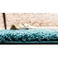 thumbnail image 3 of Rugs.com Solid Shag Collection Rug – 6 Ft Runner Deep Aqua Blue Shag Rug Perfect For Hallways, Entryways, 3 of 9