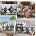 thumbnail image 5 of White Black Boho Outdoor Waterproof Pillow Covers, Southwest Ethnic Abstract Geometric Decorative Square Throw Pillowcase Sofa Cushion Sham for Patio/Couch/Chair, 24"x24" 2 Pack, 5 of 8