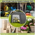 thumbnail image 3 of Yeshouse 6*6*7FT Portable Outdoor Storage Shed, Heavy Duty Waterproof Carport with Roll-up Zipper Doors for Motorcycle, Bike, Gardening Tools, 3 of 7