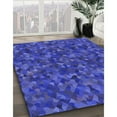 thumbnail image 2 of Ahgly Company Indoor Round Patterned Canary Blue Area Rugs, 6' Round, 2 of 6