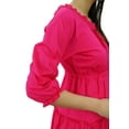 thumbnail image 3 of Bimba Robe Maxi en Coton à Manches 3/4 pour Femmes, Taille à Cordon, 3 of 9