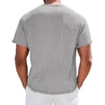 thumbnail image 6 of Linen T Shirts for Men Lightweight Breathable Short Sleeve V Neck T-Shirts Vintage Loose Fit Summer Casual Beach Tee Tops, XL, 6 of 6