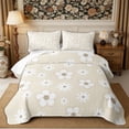 thumbnail image 2 of Manfei Groovy Flowers Bed Spread Queen 3pcs,Retro Aesthetics Queen Coverlet Set,1 Quilt and 2 Pillowcases, 2 of 7