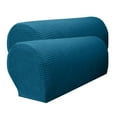 thumbnail image 5 of Set Of 2 Armrest Covers, Stretch Arm Couch Arm Rest Cover Anti-Slip Spandex Sofa Arm Caps Slipcovers - Blue, as described, 5 of 8
