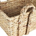 thumbnail image 3 of Household Essentials Wicker Storage Basket with Handles, Handwoven Water Hyacinth, Strong Metal Frame, Lovely Braided Handles, Large Capacity with Sturdy Sides, Natural, 3 of 3
