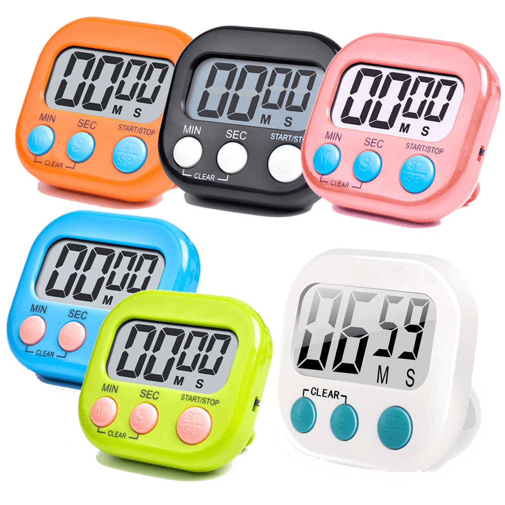 CHEMEILAI 4-Piece Multi-function Electronic Timer, Kitchen Timer, Learning Management Timer, Suitable for Kitchen, Study, Work, Exercise Training, Outdoor Activ