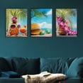 thumbnail image 1 of Póster impreso de 3 piezas de arte de pared, obra de arte de paisaje marino de piña, impresiones de imágenes para dormitorio, sofá, fondo, oficina, sa, 1 of 5