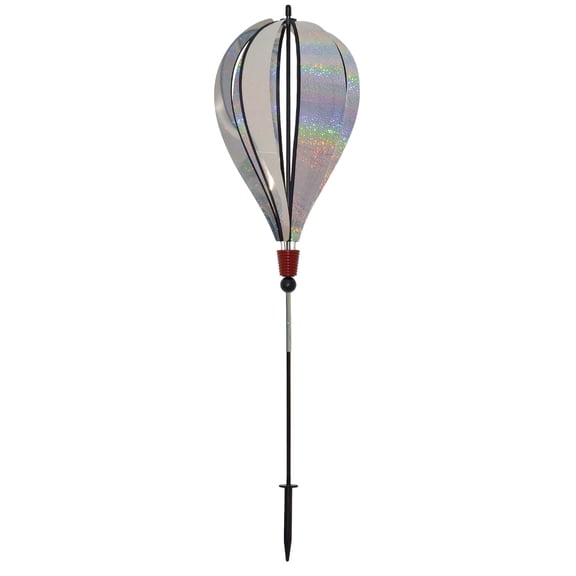 In the Breeze 1093 — Silver Sparkle 6 Panel Hot Air Balloon Ground Spinner