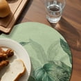 thumbnail image 3 of Palm Leaves Tropical Round 13 Inch Placemats Set of 8, Green Botanical Summer Green Ombre HeatResistant Non Slip Place Mats for Dining Table, Wipeable Braided Kitchen Table Mats for Housewarming, 3 of 9
