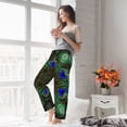 thumbnail image 5 of Salouo Peacock Feathers Print Women's Pajama Pants Casual Loose Sweatpants PJs Flowy Pants Drawstring Palazzo for Women Wide Leg Pants Lounge Pajama -Medium, 5 of 8