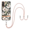 thumbnail image 2 of Galaxy A13 5G Case with Adjustable Detachable Shoulder Strap,Dteck Flower Floral for Girls Women Shock-Absorption Flexible TPU Rubber Cover for Samsung Galaxy A13 5G 6.5-inch,White Flower, 2 of 5