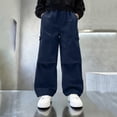 thumbnail image 3 of Adeawade Boy Pants Straight Leg For And Autumn Season Kids Elastic Waist Athletic Joggers With Pockets Comfortable Wear Navy 9-10 Years, 3 of 4