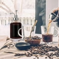 thumbnail image 2 of AMERTEER 2 Pcs Coffee Syrup Dispenser  with 9 Labels 16.9 oz 500 ml Coffee Syrup Container Minimalist Clear Glass Syrup Bottle Portable Coffee Pump Dispenser for Coffee Bar, 2 of 6