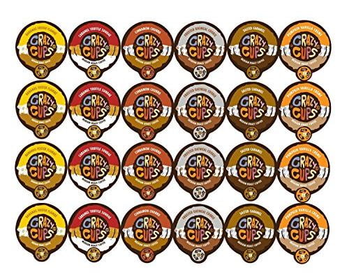 Crazy Cups Flavor Lovers' Flavored Coffee Variety Pack Single Serve Cups, 24 count