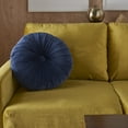 thumbnail image 4 of Mina Victory Life Styles Round Ruched Farmhouse Velvet Throw Pillow in Navy, 4 of 5