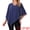 Dark Blue, variant on Women's Flowy V Neck Chiffon Blouse Asymmetrical Top M Purple