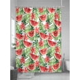 thumbnail image 5 of Fsddascl Watermelon Shower Curtain Set - 48" x 72" Washable Bathtub Curtain with 12 Hooks, Summer Fruit Flowers Leaf Tropical Plant Waterproof Fabric Stall Shower Curtains for Bathroom/Bathtub Décor, 5 of 6