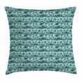 thumbnail image 1 of Underwater Throw Pillow Cushion Cover, Sea Waves Background with Sea Life Theme Creatures, Decorative Square Accent Pillow Case, 24 X 24 Inches, Pale Blue Slate Blue Pale Sage Green, by Ambesonne, 1 of 2