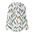 thumbnail image 5 of Womens Blouse Tops Plus Size Summer Fall Long Sleeves Round Neck Casual Loose Fitting Trendy Floral Printed Basic T-Shirt Tops,Green 2,L, 5 of 5