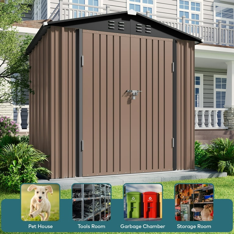 Lofka 6ft x 4ft Metal Garden Shed for Outdoor Storage Lofka 6ft x 4ft Metal Garden Shed for Outdoor Storage