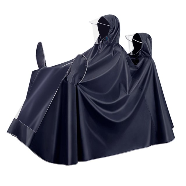 Poncho de lluvia con capucha para 2 personas, ropa impermeable portátil, impermeable reutilizable, capa de lluvia para bicicleta, senderismo, Tiene cubierta de lente de 112 cm.