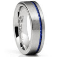 thumbnail image 1 of Eternity Wedding Band Engagement Ring 6MM Blue Splinel Channel-Set Princess-Cut, 1 of 4