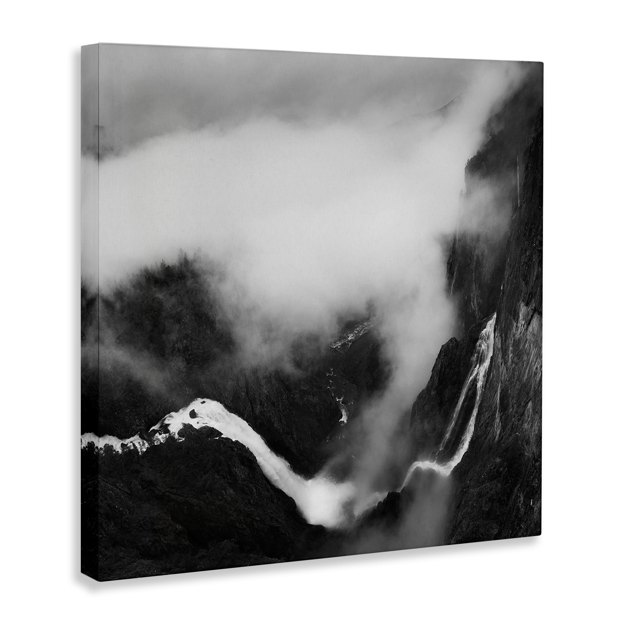 Stupell Industries Foggy Mountain Crags Abstract Photography Wrapped Canvas Art Print Wall Art, 30 x 30