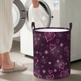 thumbnail image 4 of Goofa Snowflakes and Hearts Printed Circular Hamper,Laundry Basket with Handles,Storage Baskets Foldable,Large Capacity Laundry Hamper-Small, 4 of 8