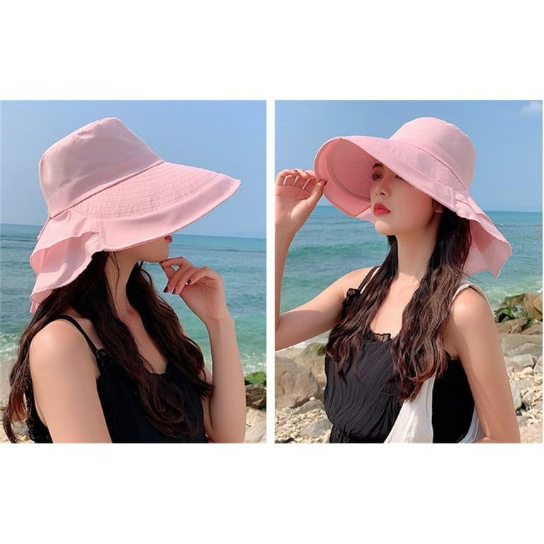 Zukuco Women's Sun Hats with Neck Flap UPF 50+ Large Brim UV Protection  Foldable Fishing Hat Hiking Cap