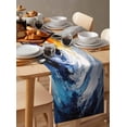 thumbnail image 6 of ERUNPONLY Oil Painting Table Runner - 108 Inch Long Modern Abstract Colorful Smear Aesthetic Cotton and Linen Blended Dress Scarves Farmhouse Table Runner for Kitchen Dining, Coffee Table, 13" x 108", 6 of 8