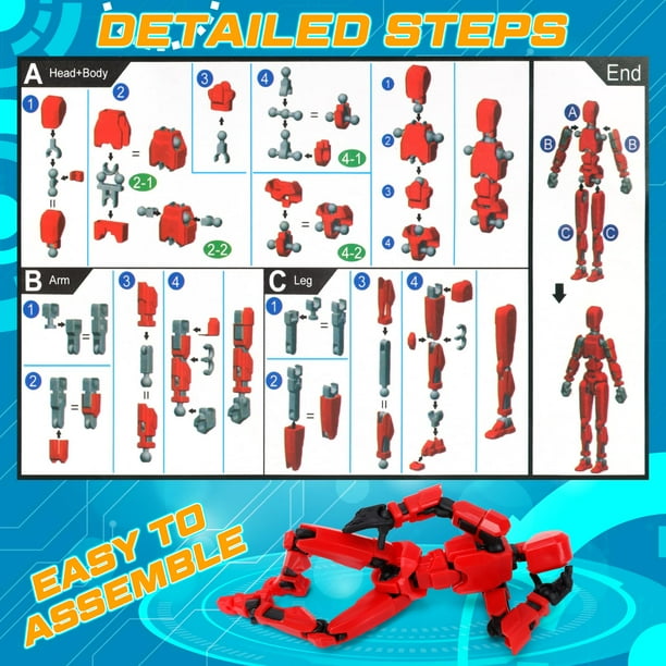 Pearoft Kids Multi-Jointed Robot Action Figures for Classrooms