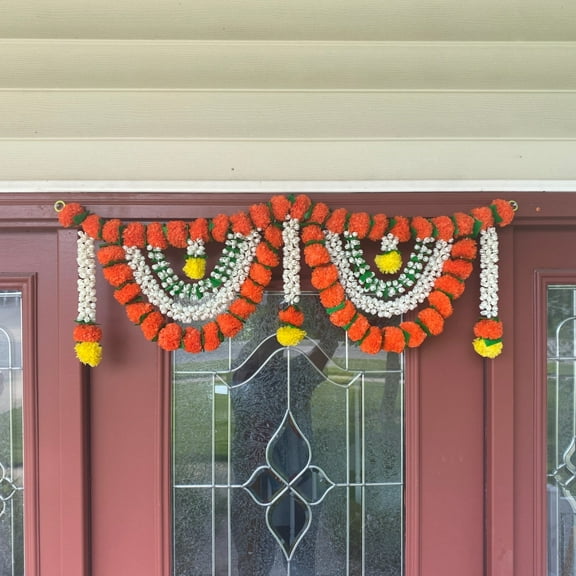 LoveNspire Marigold Jasmine Door Toran, Diwali Decoration, Navrathri Decor,door Valence, Bhandarwal, Decor, Dia De Los Muertos
