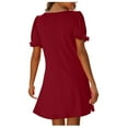 thumbnail image 6 of XuJwPNcy Dresses for Women Casual Spring Solid Color Dress Loose Comfy Short Sleeve Dresses with Pockets, 6 of 6