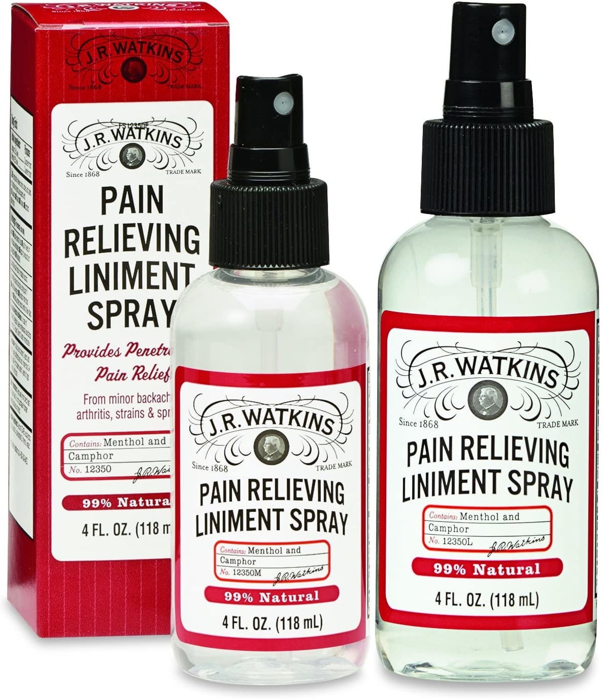 (2 Pack)J.R. Watkins Natural Pain Relieving Liniment Spray, 4 fl oz