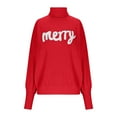 thumbnail image 5 of Busydd Christmas Sweaters for Women Trendy Merry Christmas Turtleneck Women Sweaters Casual Comfy Long Sleeve Pullover Women's Sweaters S, 5 of 9