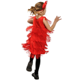thumbnail image 3 of IBTOM CASTLE Kids Girls 1920s Flapper Dress Vintage Sequins Fringe Gatsby Halloween Party Dress up with Feather Headband 4-6 Years Red, 3 of 5