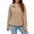 thumbnail image 1 of Gibobby Suéter Navideño Mujer Sudaderas con media cremallera para mujer, con cremallera de un , sudaderas con capucha de tamaño, suéteres, trajes de otoño, ropa de invierno (Caqui, L), 1 of 5