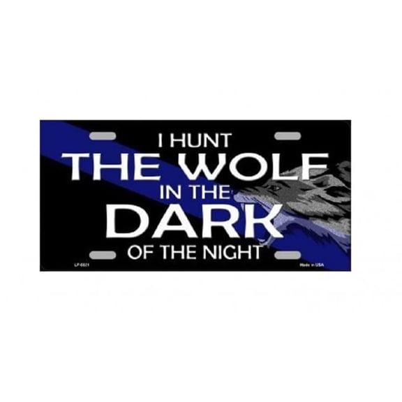 Hunt The Wolf Metal License Plate
