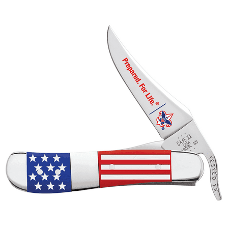 Case XX Knives Boy Scouts Russlock Blue & Red Synthetic 18069 Stainless Pocket Knife