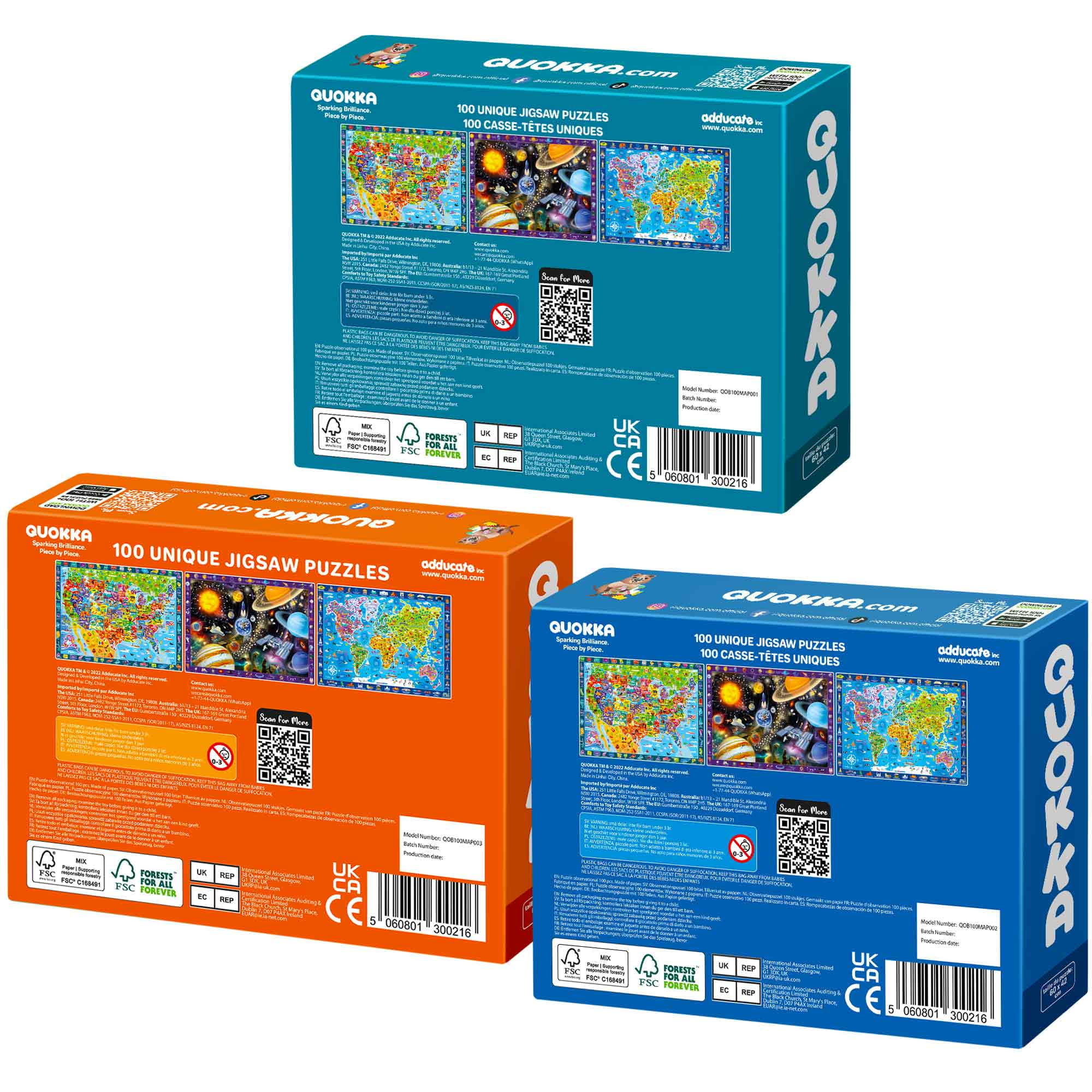Quokka 100-Piece Learning World & Space Floor Puzzle for Kids Ages 3-6